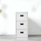 Minimalist Steel Vertical File Cabinet With Locking Drawers