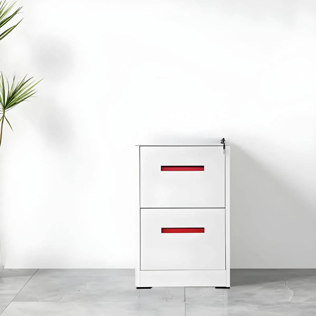 Minimalist Steel Vertical File Cabinet With Locking Drawers