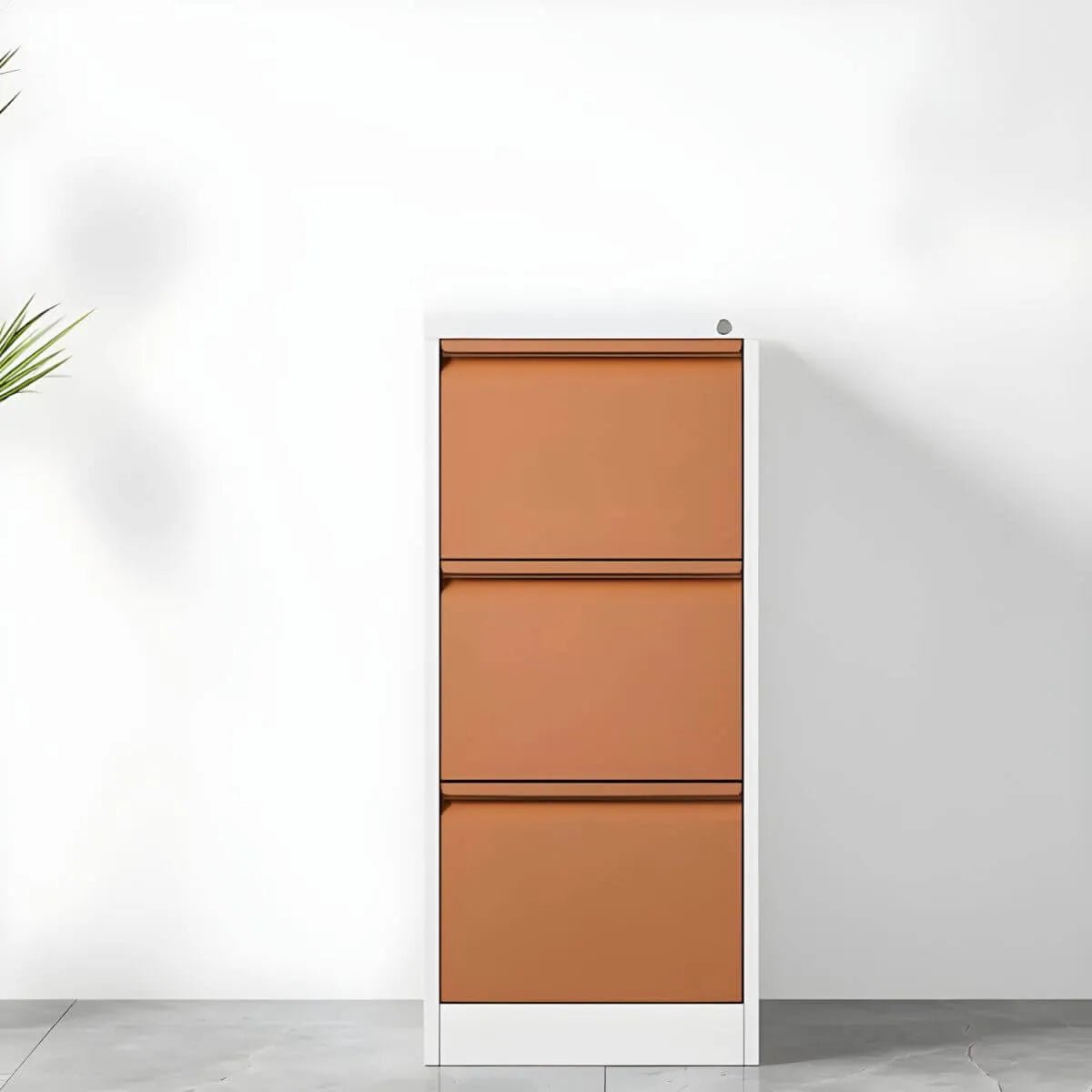 Minimalist Steel Vertical File Cabinet With Locking Drawers