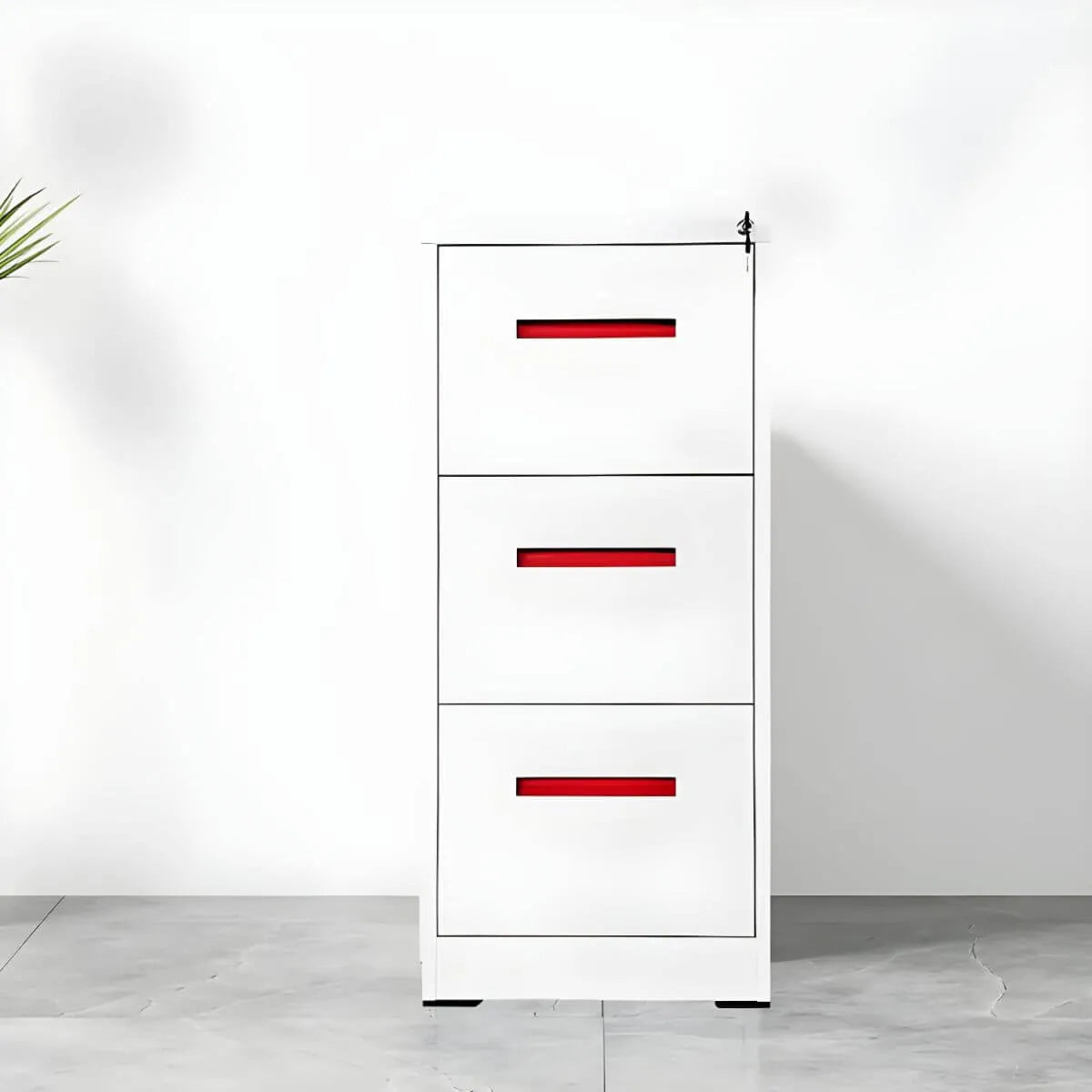 Minimalist Steel Vertical File Cabinet With Locking Drawers