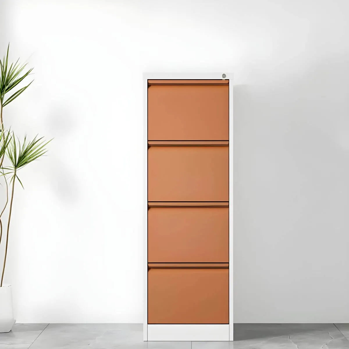 Minimalist Steel Vertical File Cabinet With Locking Drawers