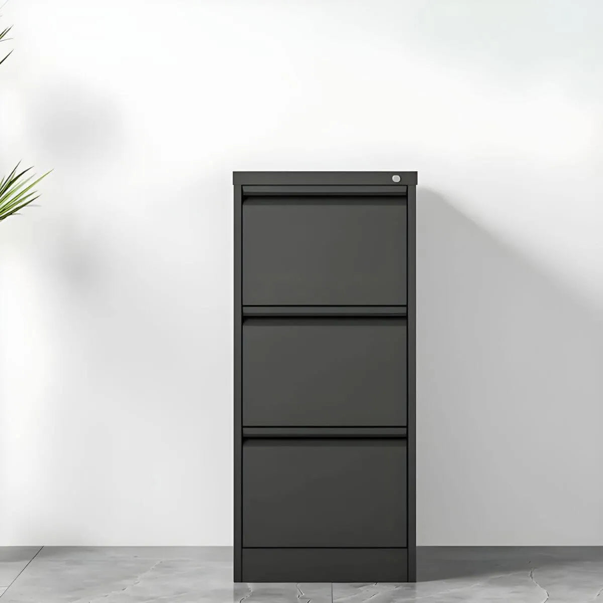 Minimalist Steel Vertical File Cabinet With Locking Drawers