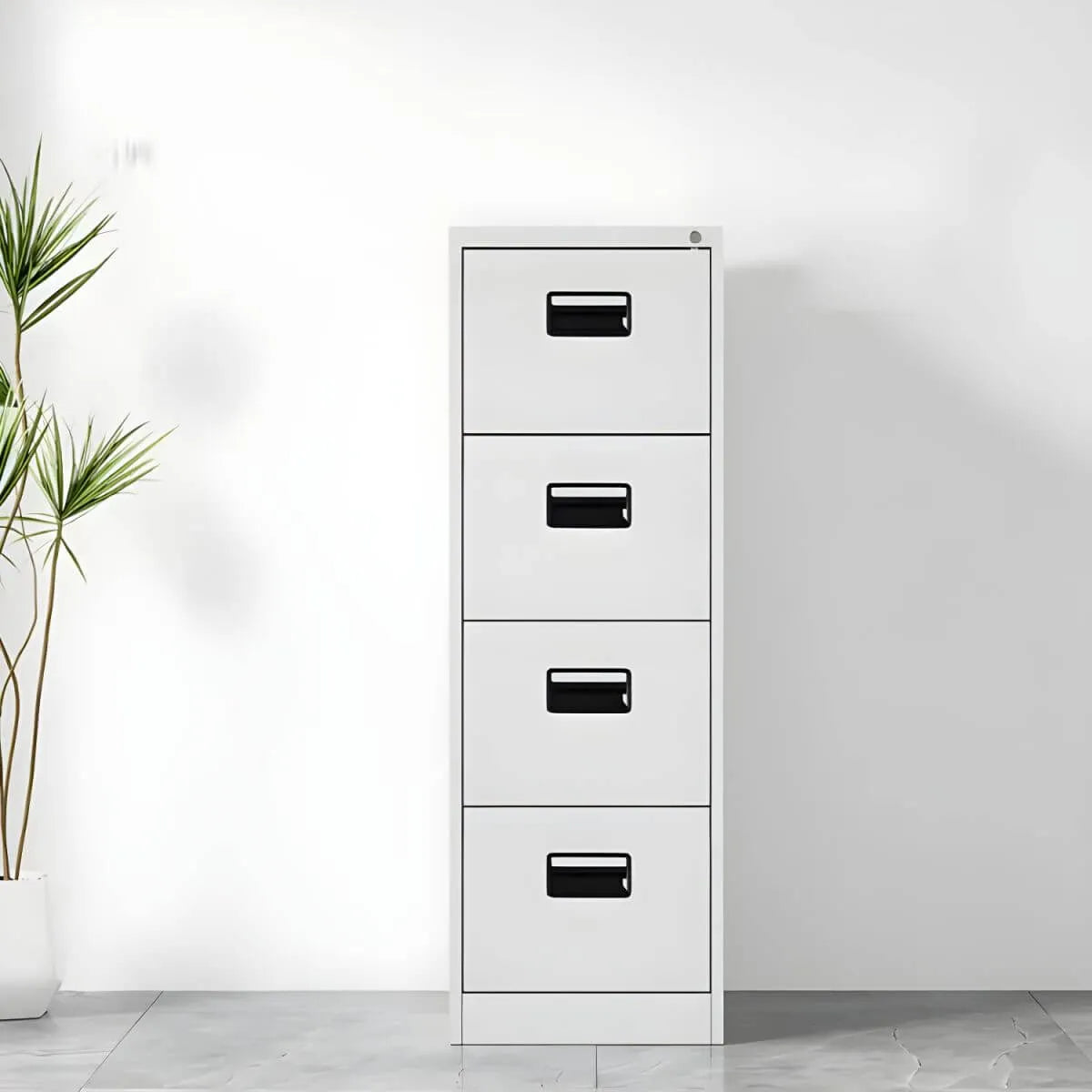 Minimalist Steel Vertical File Cabinet With Locking Drawers