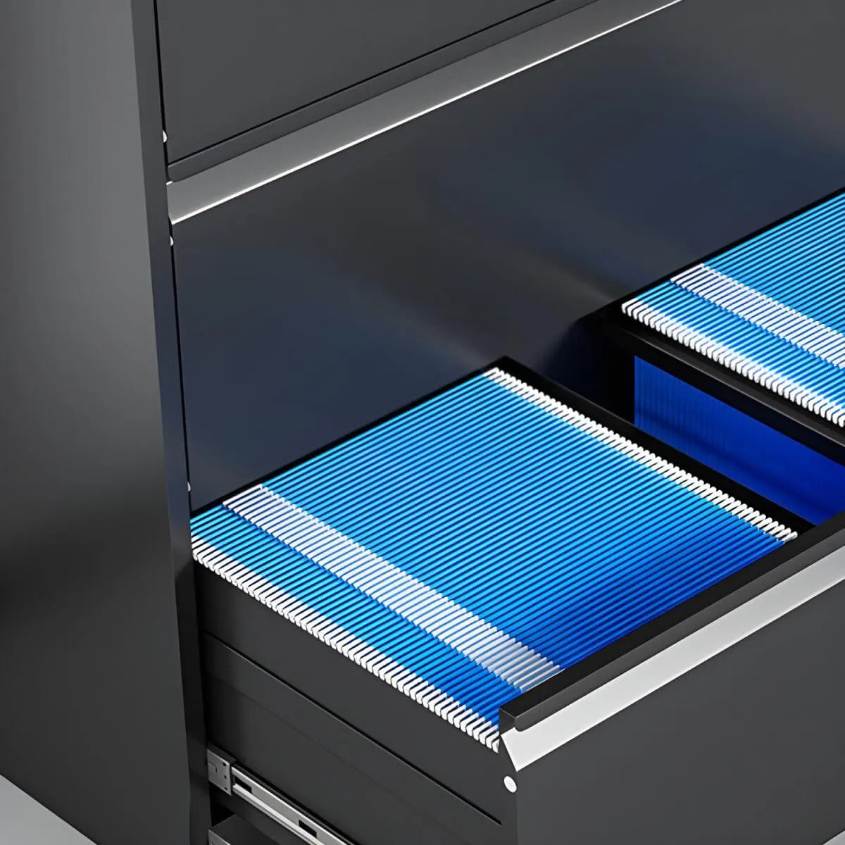 Minimalist Steel Vertical File Cabinet With Locking Drawers