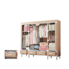 Minimalist Steel Wardrobe Armoire With Drawers and Raised Legs