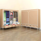 Minimalist Steel Wardrobe Armoire With Drawers and Raised Legs