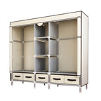 Minimalist Steel Wardrobe Armoire With Drawers and Raised Legs