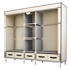 Minimalist Steel Wardrobe Armoire With Drawers and Raised Legs