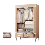 Minimalist Steel Wardrobe Armoire With Drawers and Raised Legs