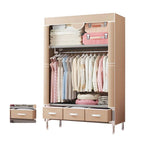 Minimalist Steel Wardrobe Armoire With Drawers and Raised Legs