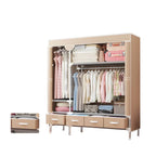 Minimalist Steel Wardrobe Armoire With Drawers and Raised Legs