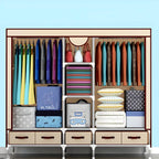 Minimalist Steel Wardrobe Armoire With Drawers and Raised Legs