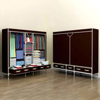 Minimalist Steel Wardrobe Armoire With Drawers and Raised Legs