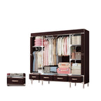 Minimalist Steel Wardrobe Armoire With Drawers and Raised Legs