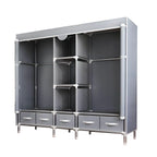 Minimalist Steel Wardrobe Armoire With Drawers and Raised Legs