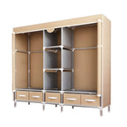 Minimalist Steel Wardrobe Armoire With Drawers and Raised Legs