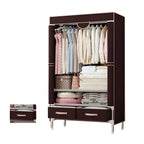 Minimalist Steel Wardrobe Armoire With Drawers and Raised Legs