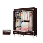 Minimalist Steel Wardrobe Armoire With Drawers and Raised Legs