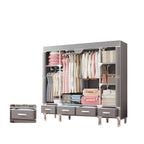Minimalist Steel Wardrobe Armoire With Drawers and Raised Legs