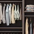 Minimalist Two-Tone Wood Wardrobe Armoire With Drawers