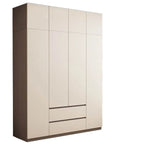 Minimalist Two-Tone Wood Wardrobe Armoire With Drawers