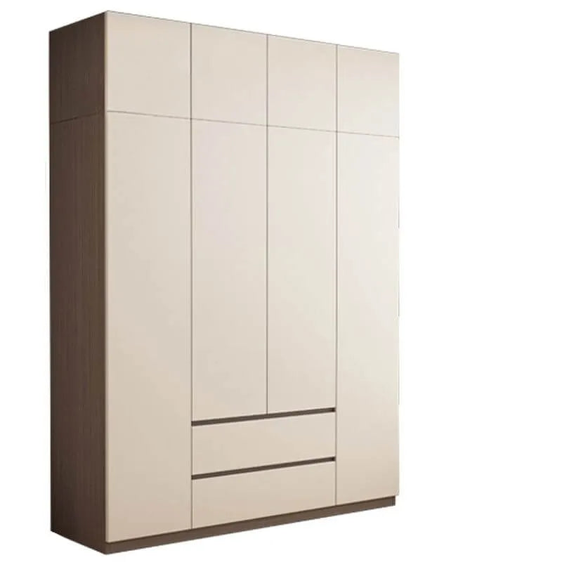 Minimalist Two-Tone Wood Wardrobe Armoire With Drawers