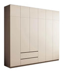 Minimalist Two-Tone Wood Wardrobe Armoire With Drawers