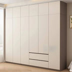 Minimalist Two-Tone Wood Wardrobe Armoire With Drawers