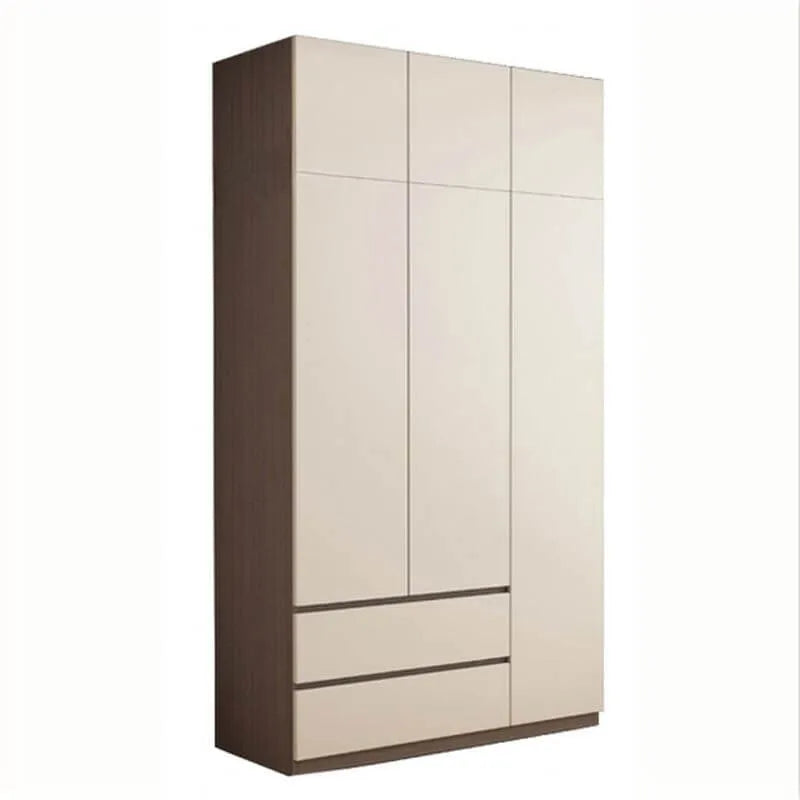 Minimalist Two-Tone Wood Wardrobe Armoire With Drawers