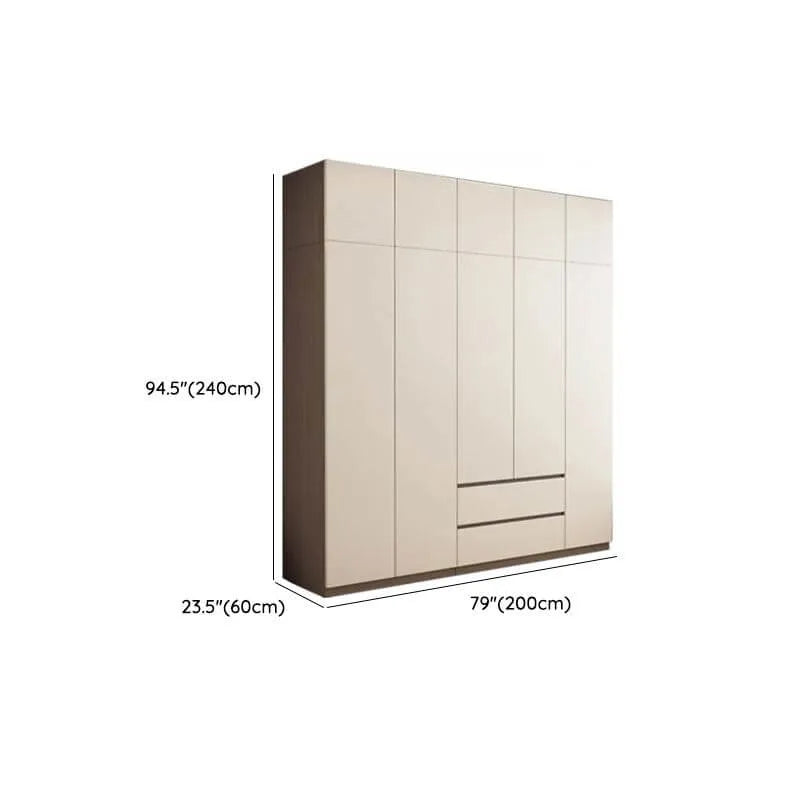 Minimalist Two-Tone Wood Wardrobe Armoire With Drawers Dimensions