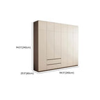 Minimalist Two-Tone Wood Wardrobe Armoire With Drawers Dimensions