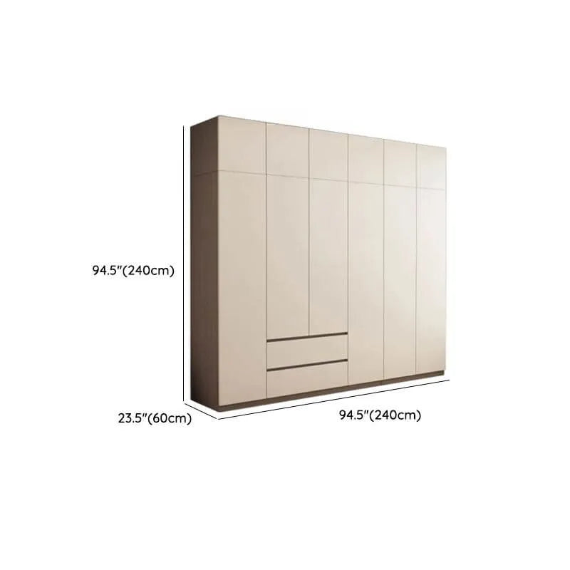 Minimalist Two-Tone Wood Wardrobe Armoire With Drawers Dimensions