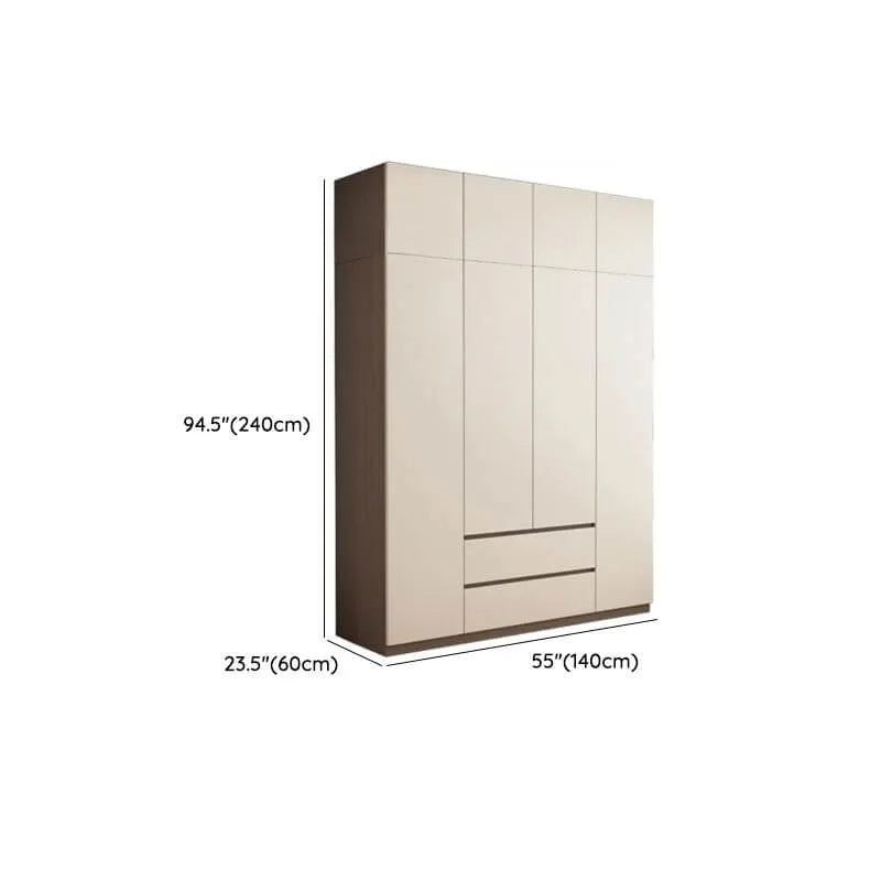 Minimalist Two-Tone Wood Wardrobe Armoire With Drawers Dimensions