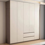 Minimalist Two-Tone Wood Wardrobe Armoire With Drawers Main Product Image
