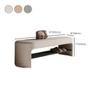 Minimalist Upholstered Bench in Soft-Tone Faux Leather Dimensions