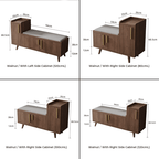 Minimalist Upholstered Shoe Bench - Walnut/Natural