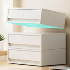 Minimalist White Desktop File Cabinet With Drawers and Top Storage
