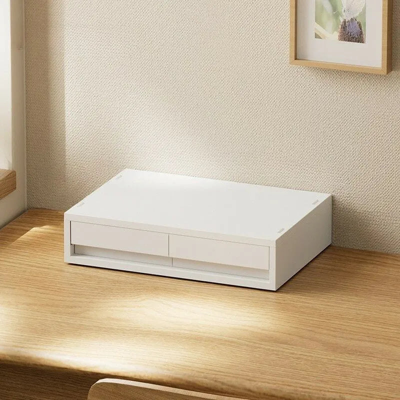Minimalist White Desktop File Cabinet With Drawers and Top Storage