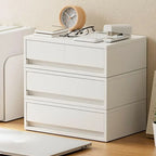 Minimalist White Desktop File Cabinet With Drawers and Top Storage