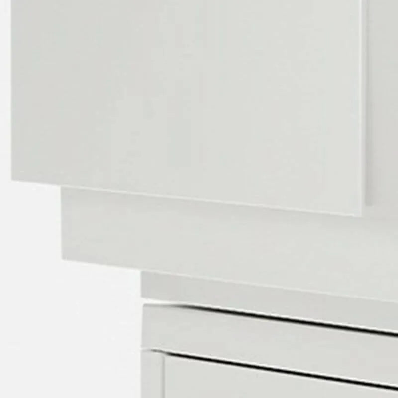 Minimalist White Desktop File Cabinet With Drawers and Top Storage