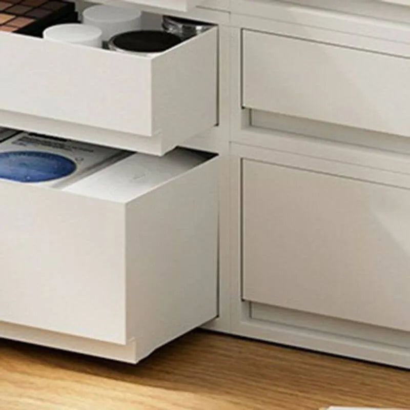 Minimalist White Desktop File Cabinet With Drawers and Top Storage
