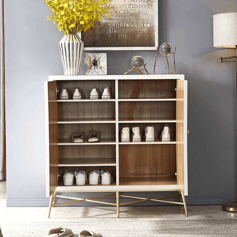Minimalist White Shoe Cabinet With Two/Three Doors
