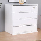 Minimalist Wood Filing Cabinets With Locking Drawers and Shelf