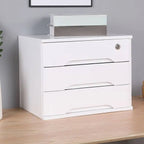 Minimalist Wood Filing Cabinets With Locking Drawers and Shelf