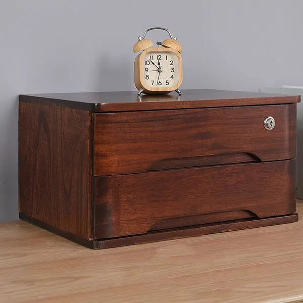 Minimalist Wood Filing Cabinets With Locking Drawers and Shelf