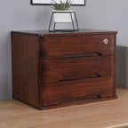 Minimalist Wood Filing Cabinets With Locking Drawers and Shelf