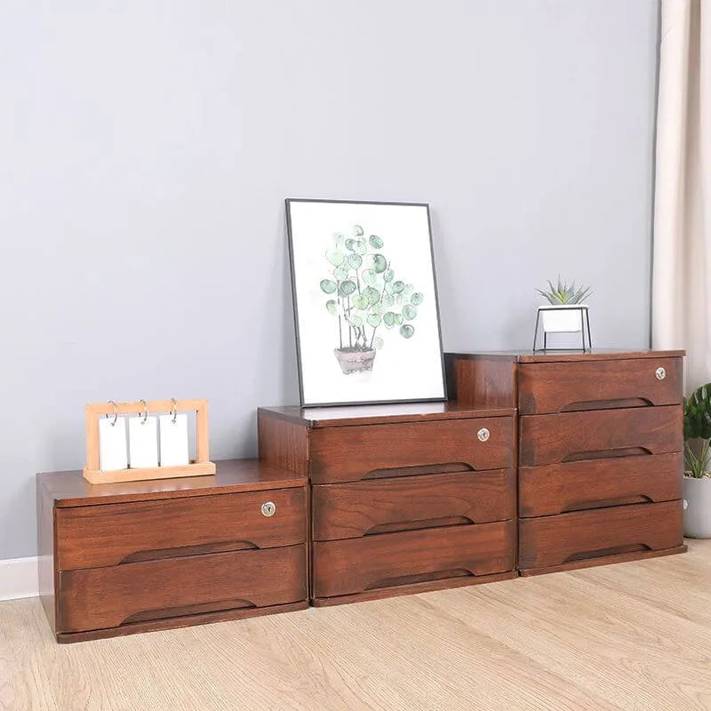 Minimalist Wood Filing Cabinets With Locking Drawers and Shelf Secondary image