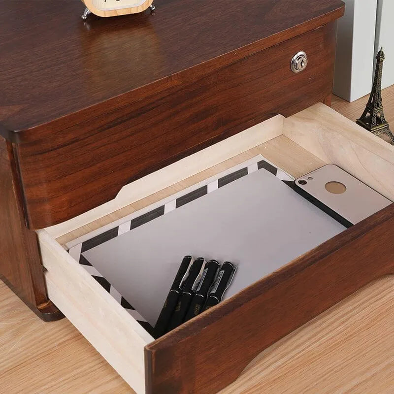 Minimalist Wood Filing Cabinets With Locking Drawers and Shelf