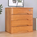 Minimalist Wood Filing Cabinets With Locking Drawers and Shelf