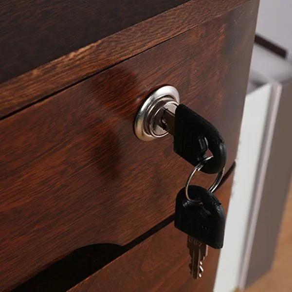 Minimalist Wood Filing Cabinets With Locking Drawers and Shelf